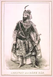 Márton Lendvay como Bánk Bán (Miklós Barabás, 1845)