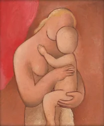 Mãe e bebê, c.1934 (óleo sobre madeira compensada)