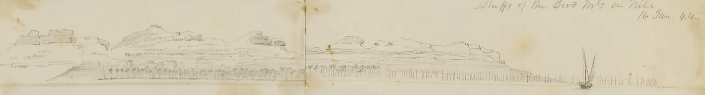Os penhascos da serra de Biro no Nilo