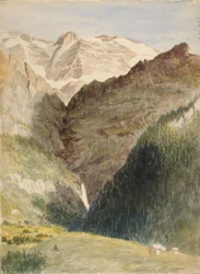 Glaciar e quedas de água