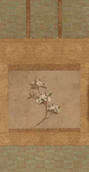 Um ramo de flores de pêra (tinta e cor no papel)