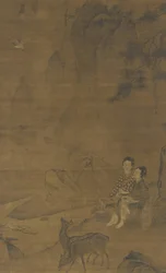 Immortals fêmeas que recolhem ervas