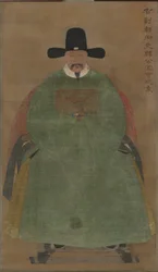 Han Yige, c.1368-1644 (pergaminho suspenso, cor sobre seda)
