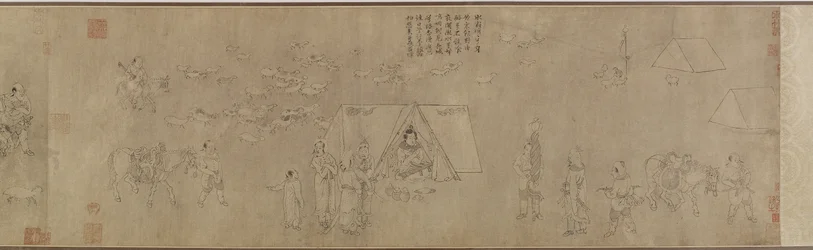O cativeiro de Cai Wenji, do século 14 ao 15 (tinta sobre papel)