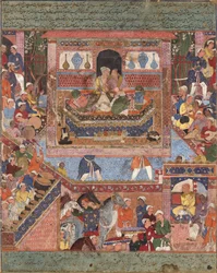 Alemão austríaco: O rei grego Feridun Shah converte-se ao Islão e casa a sua filha com Hamza. Hamza-nama ; Volume 1 a 5 Feridun Shah, o rei da Grécia, converte-se ao Islão e casa a sua filha com Hamza