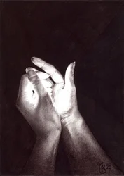 Mãos que seguram a luz