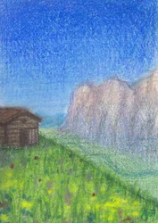 Cabana tranquila na montanha