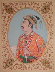 Retrato de um imperador indiano majestoso