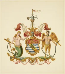 Arms of the Society of Merchant Venturers, c.1830 (lápis e aguarela sobre papel)