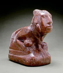 Tubulação de efígie humana, Cahokia, 1000-1300 (bauxita)