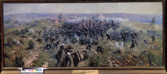 Guerra Russo-Turca: A Batalha de Gorni Dubnik a 24 de Outubro de 1877. Pintura de Mitrofan Borisovich Grekov (1882-1934), óleo sobre tela