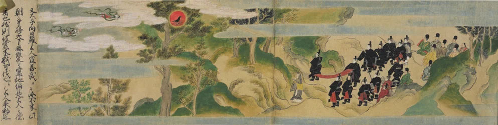 História da Fundação do Templo Geppoji, Período Muromachi, c.1495 (tinta, cor e ouro sobre papel)