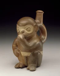 Monkey Vessel, 50-100 AD (cerâmica com deslizamento)