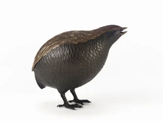 Caixa de incenso na forma de uma codorniz, um de um par, Tóquio, período de Edo (cerâmica)