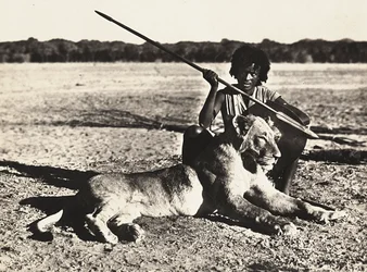 Construir um império na era fascista: exemplo de um leão, 09/05/1936 (foto a p/b)