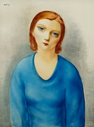 Jovem mulher com blusa azul; Jeune Femme au Corsage Bleu, c.1925 (óleo sobre tela)