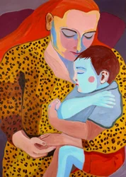 Abraço carinhoso entre mãe e filho