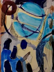 Fluxo abstrato orgânico azul