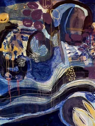 Espirais abstratas em azul profundo