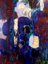 Azul Dinâmico e Vermelho Abstrato