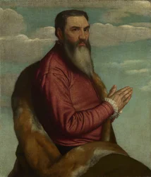 Homem orando com uma barba longa, ca 1545