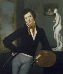 "Autoportrait" (Auto-retrato) Peinture de Moritz Daniel Oppenheim (1800-1882) 1815-1816 - Óleo sobre tela - Dim 98,3x83,5 cm Museu Judaico, Nova Iorque