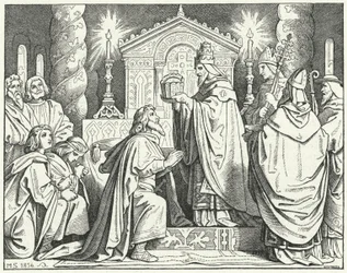 Coroação de Carlos Magno como Santo Imperador Romano, 800 (gravura)
