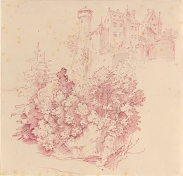 Castelo fortificado em um penhasco alto