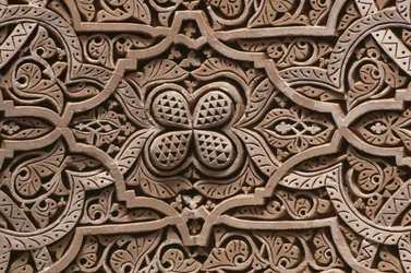 Kasbah de Thamiel glaoui, estuque, detalhe (cerâmica)