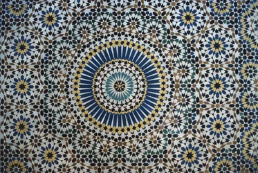 Kasbah de Thamiel glaoui, zellij tilework, detalhe (cerâmica)