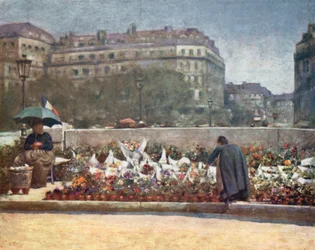 Um mercado de flores