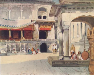 No templo de Amritsar, 1905