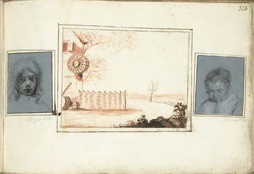 Cabeça de menino, curral e retrato de uma mulher