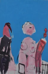 Figuras expressivas em azul