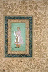 Retrato de Murtaza Khan segurando um pergaminho, c.1610 (guache em pergaminho)