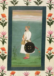 Figura em pé de um oficial, do Small Clive Album c.1635-40 (wc opaco no papel)