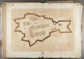 Carteira de desenhos de Mutio Oddi de Urbino e outros - Porto de Fuentes, c.1635-40 (caneta e tinta sobre papel encadernado)
