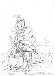 Nativo americano, fronteira ocidental norte, 1841.