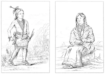 Nativos americanos, fronteira ocidental norte, 1841.