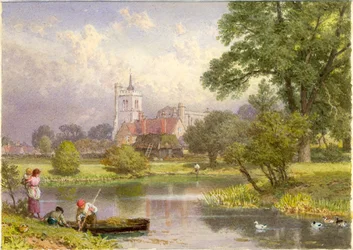 Elstow, Bedfordshire (local de nascimento de John Bunyan) (bc e wc no cartão)