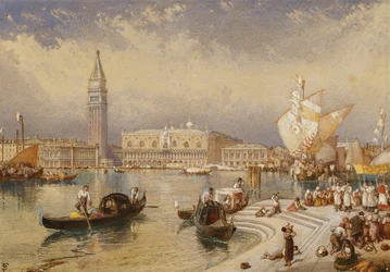 O Palácio Ducal, Veneza, da Escadaria de San Giorgio Maggiore,
