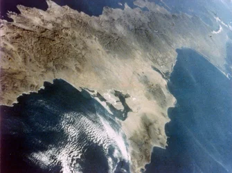 Baja California vista a bordo do segundo voo do ônibus espacial, novembro de 1981.