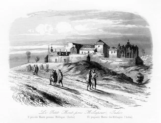 A pequena montagem perto de Meliapur, Índia, c1840.