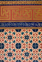 Decoração arquitetônica, trabalho em mosaico, incluindo borda, pub.1883.