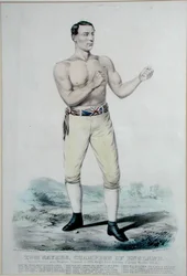 Tom Sayers (1826-65) Campeão da Inglaterra, publicado em 1860 (cor litho)