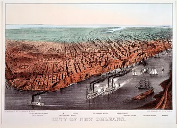 Vista de Nova Orleães. Impressão a cores (impressão a cores)