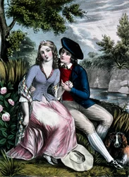 o poeta escocês Robert Burns a seduzir a sua conterrânea Mary Campbell