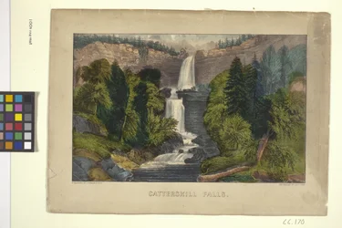 Catterskill Falls (litografia colorida à mão)