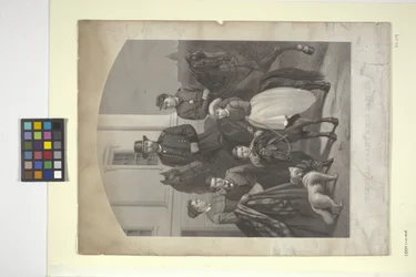 General Grant And His Family (litografia colorida à mão)
