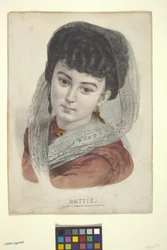Hattie (litografia colorida à mão)